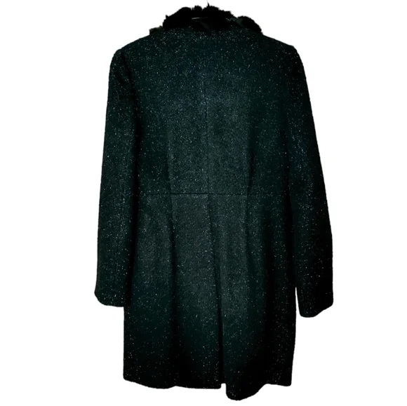Reasterisk Black Wool, Alpaca/(100% Fox Fur) Women's Coat. Size-66 - Picture 9 of 13
